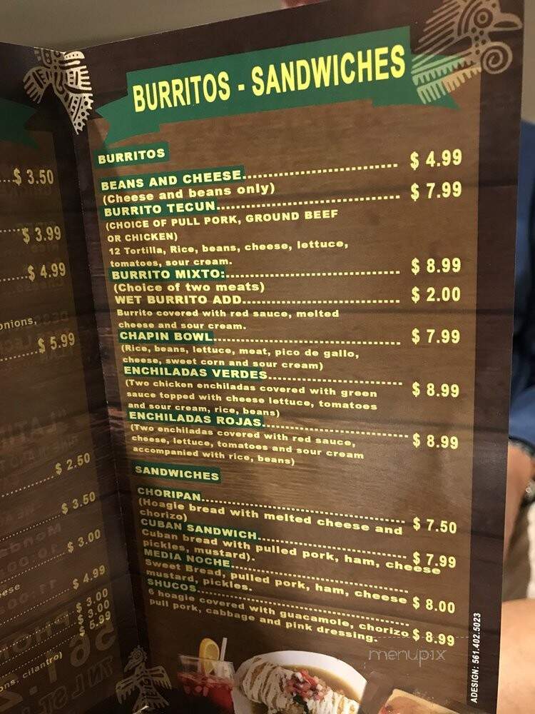 Cafe Tecun - Lake Worth, FL menu_pic