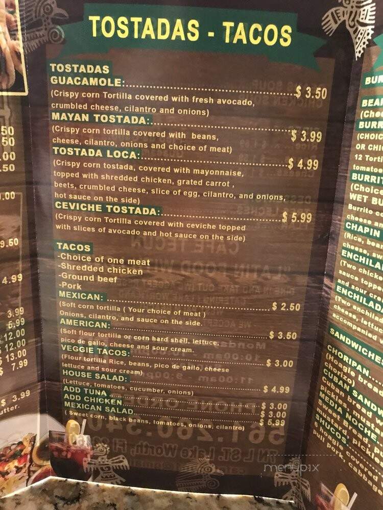 Cafe Tecun - Lake Worth, FL menu_pic