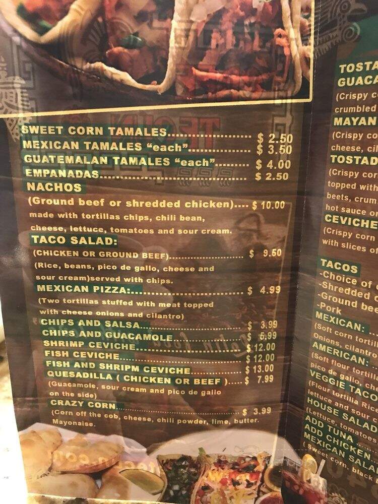Cafe Tecun - Lake Worth, FL menu_pic