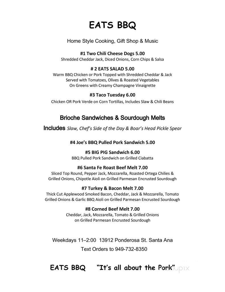 Eats BBQ - Santa Ana, CA menu_pic