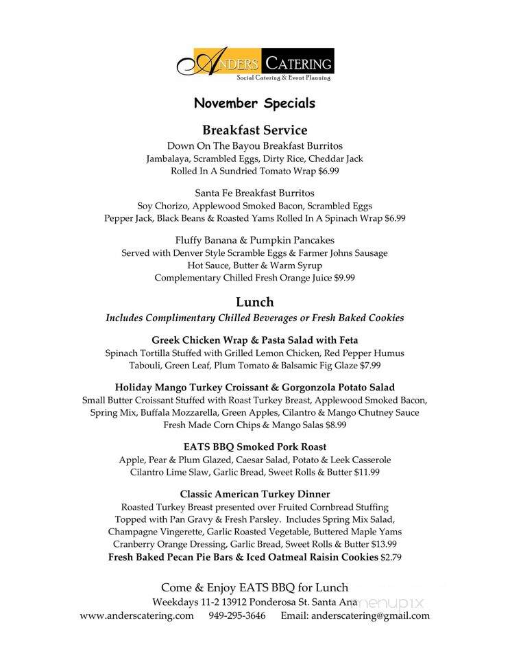Eats BBQ - Santa Ana, CA menu_pic