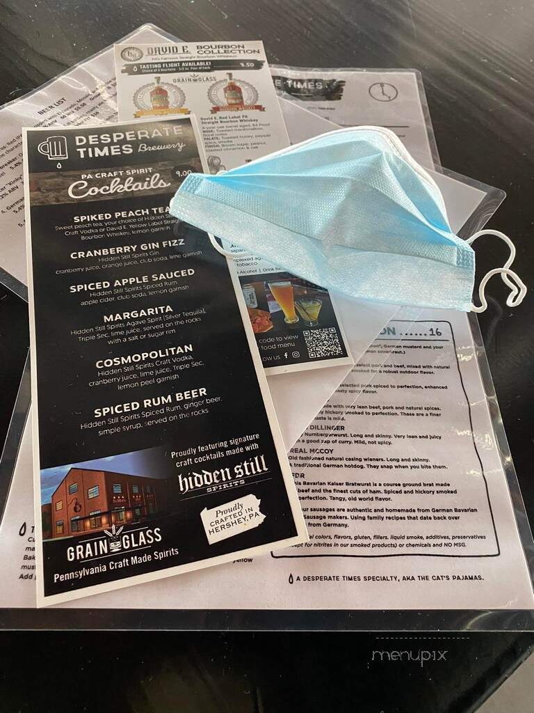 Desperate Times Brewery - Carlisle, PA menu_pic