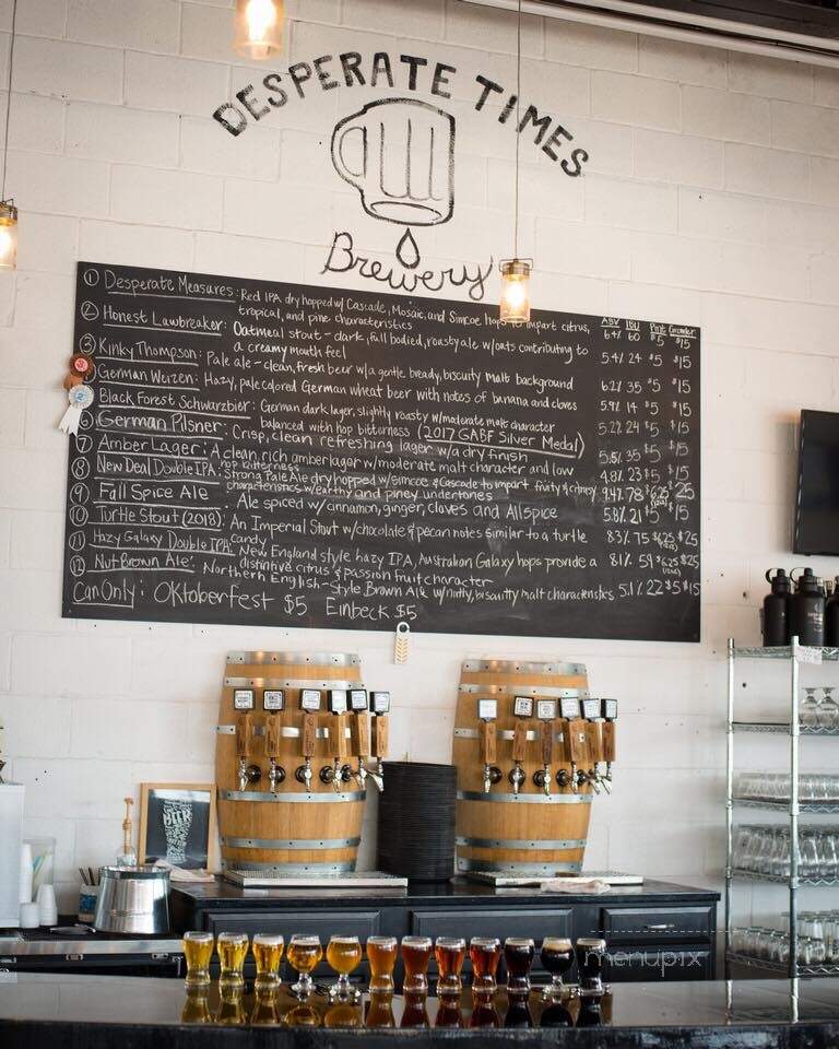 Desperate Times Brewery - Carlisle, PA menu_pic