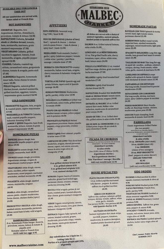 Malbec Market - Eagle Rock, CA menu_pic