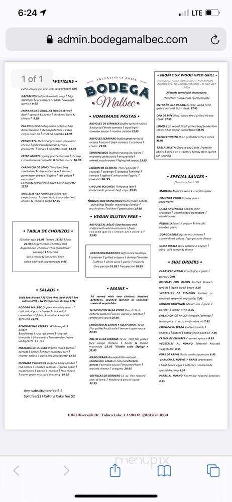 Malbec Market - Eagle Rock, CA menu_pic