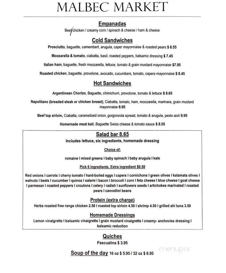 Malbec Market - Eagle Rock, CA menu_pic