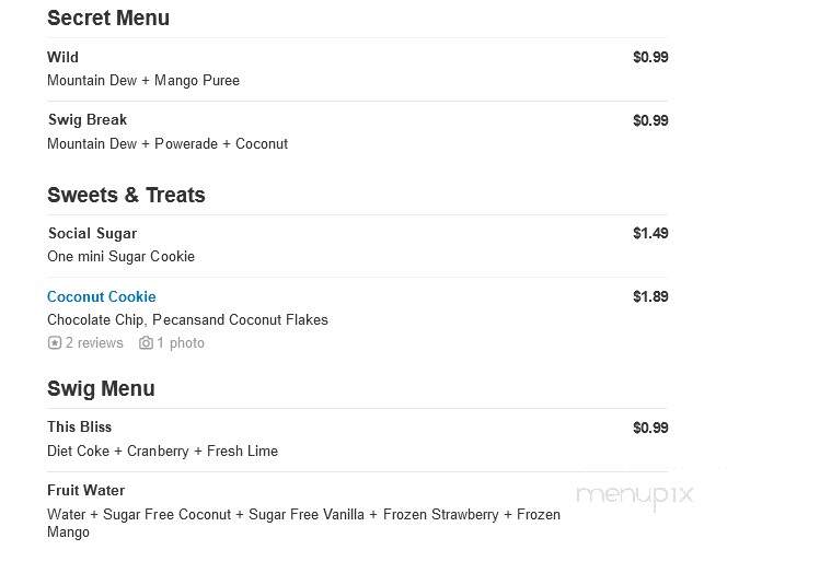 Swig N' Sweets - Logan, UT menu_pic