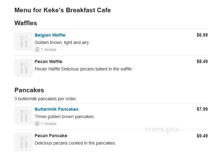 Keke's Breakfast Cafe - Bradenton, FL menu_pic