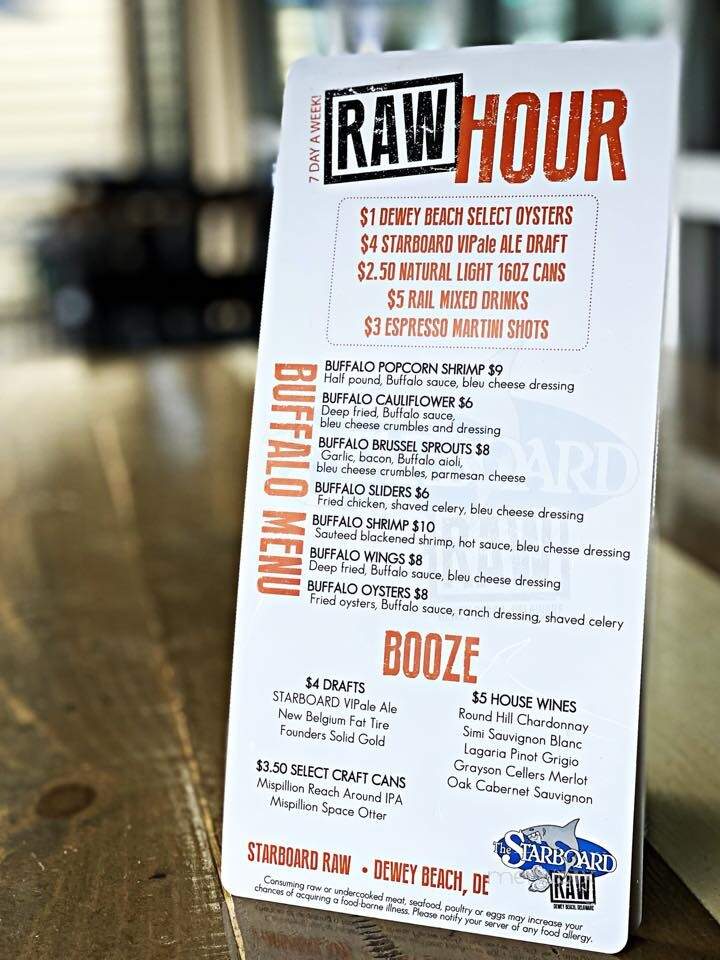 Starboard Raw - Dewey Beach, DE menu_pic