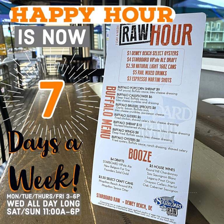 Starboard Raw - Dewey Beach, DE menu_pic