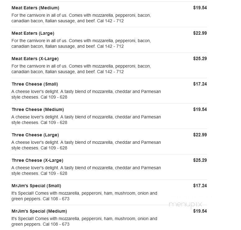 Mr. Jims Pizza - Keene, TX menu_pic