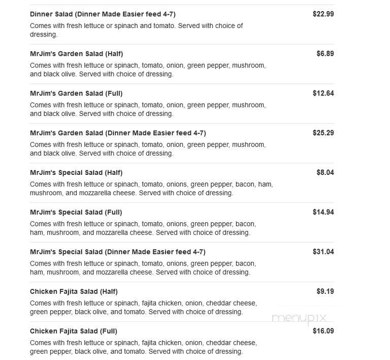Mr. Jims Pizza - Keene, TX menu_pic