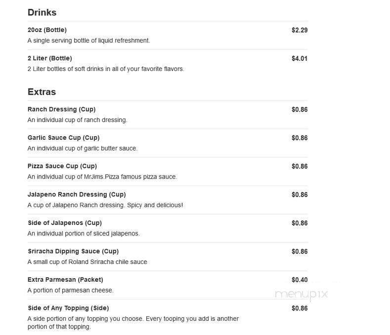 Mr. Jims Pizza - Keene, TX menu_pic
