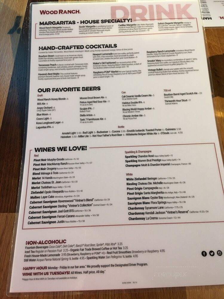 Wood Ranch BBQ & Grill - Burbank, CA menu_pic
