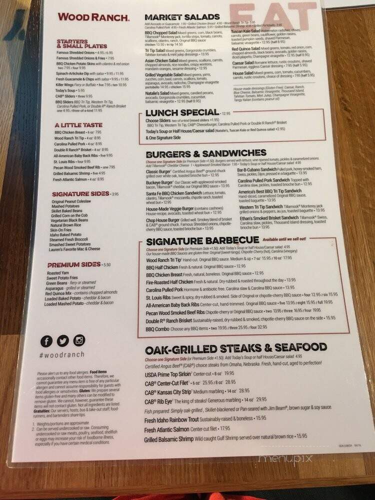 Wood Ranch BBQ & Grill - Burbank, CA menu_pic