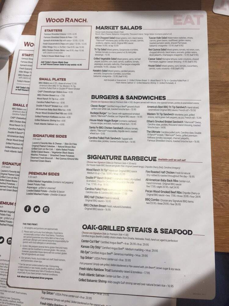 Wood Ranch BBQ & Grill - Burbank, CA menu_pic