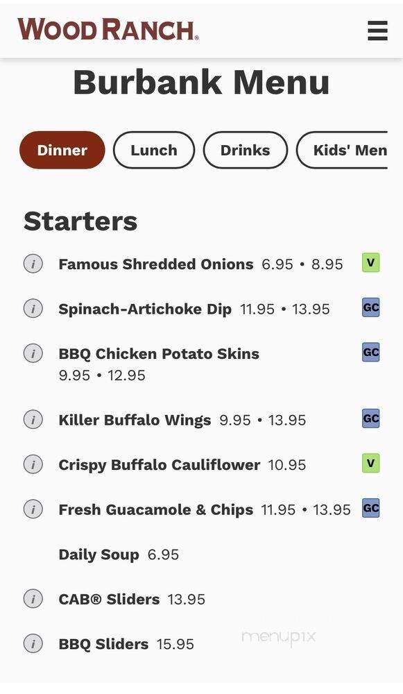 Wood Ranch BBQ & Grill - Burbank, CA menu_pic