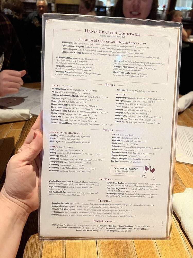 Wood Ranch BBQ & Grill - Burbank, CA menu_pic