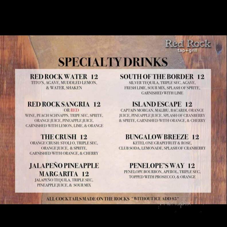 Red Rock Tap and Grill - Red Bank, NJ menu_pic