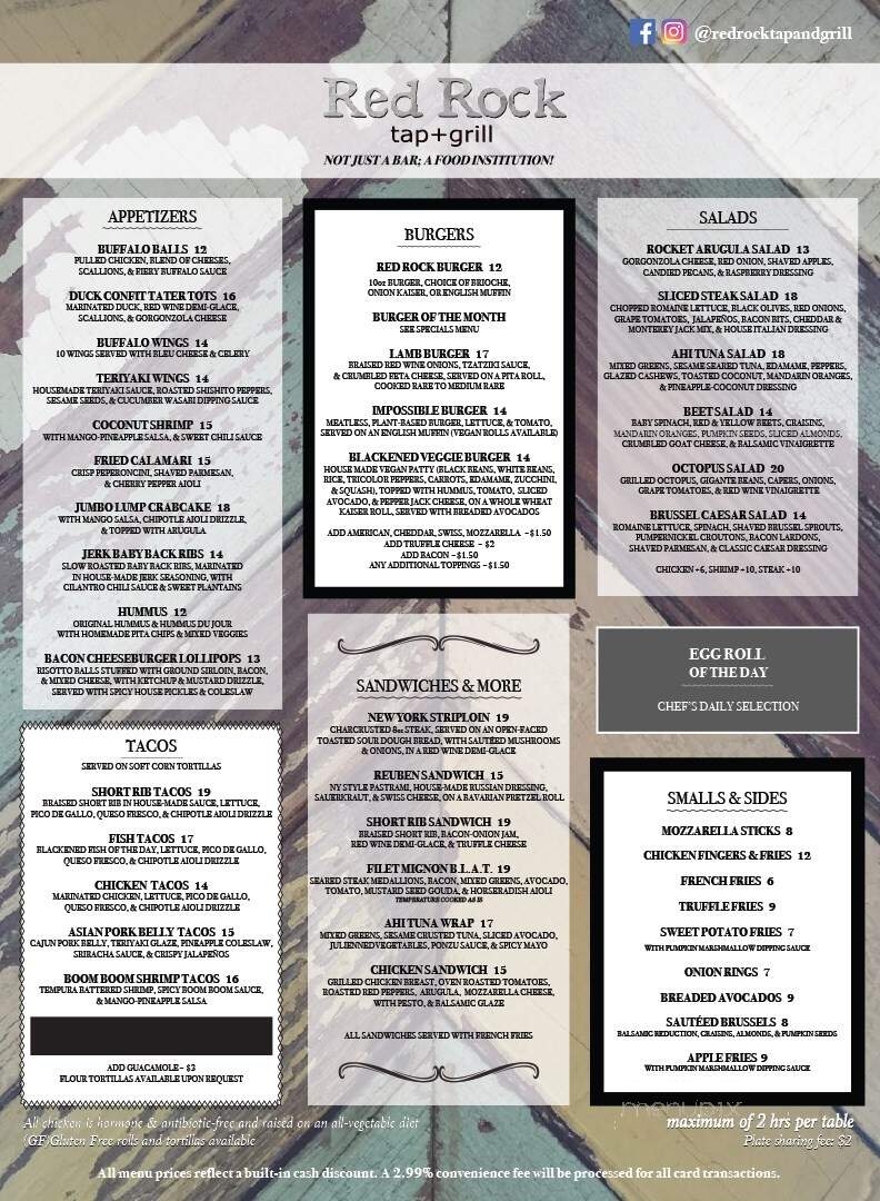 Red Rock Tap and Grill - Red Bank, NJ menu_pic
