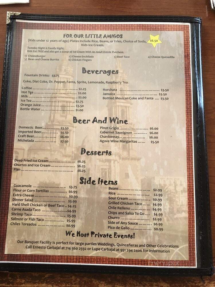 Habanero Mexican Grill - Riverside, CA menu_pic