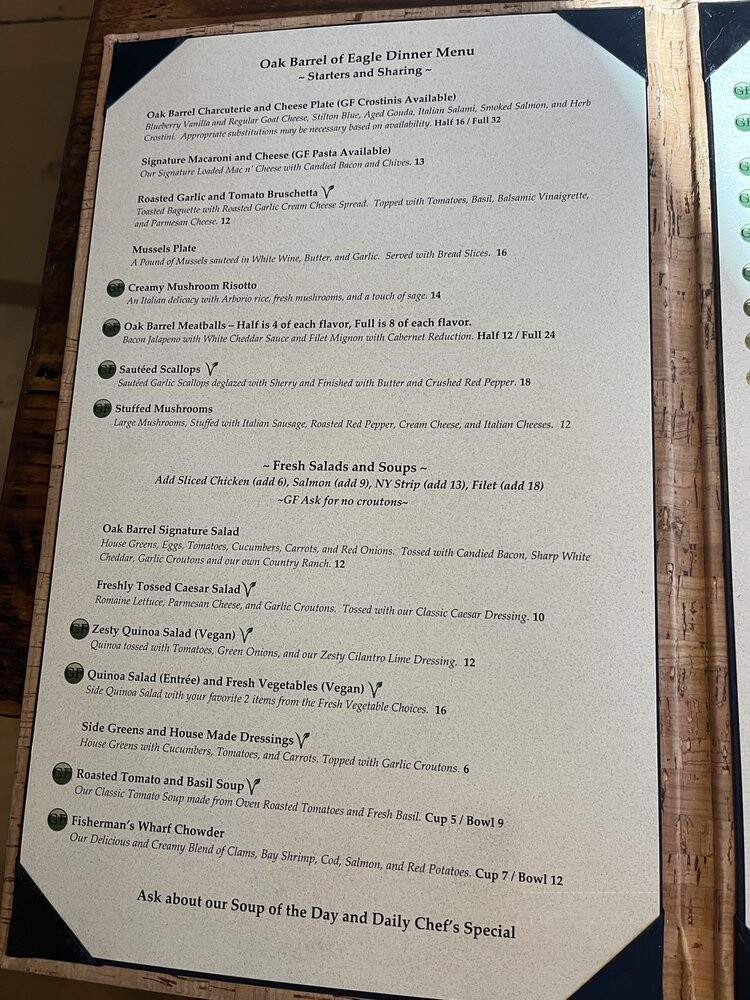 Oak Barrel of Eagle - Eagle, ID menu_pic