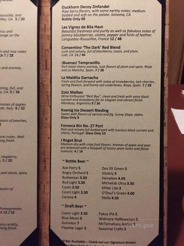 Oak Barrel of Eagle - Eagle, ID menu_pic