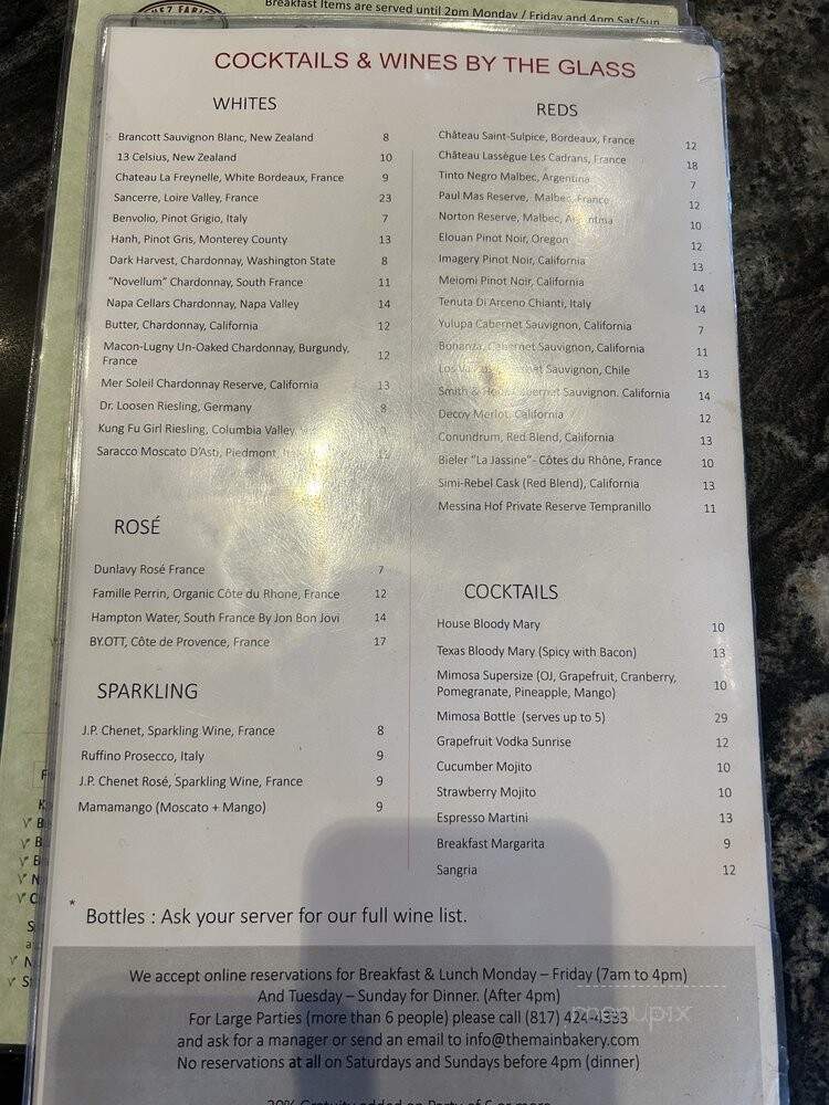 Chez Fabien - Grapevine, TX menu_pic