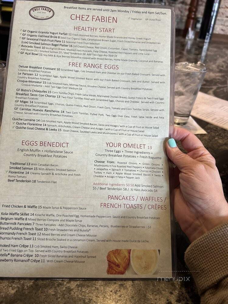 Chez Fabien - Grapevine, TX menu_pic