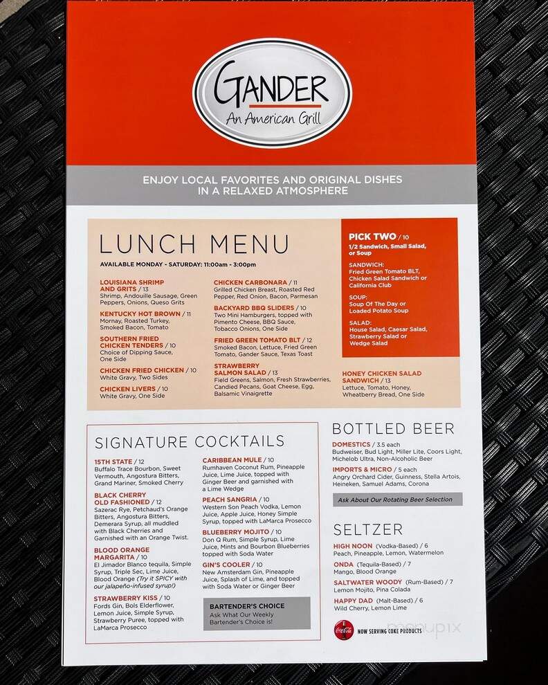 Gander An American Grill - Louisville, KY menu_pic