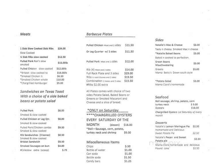 Big Bertha BBQ And Seafood - Kenner, LA menu_pic