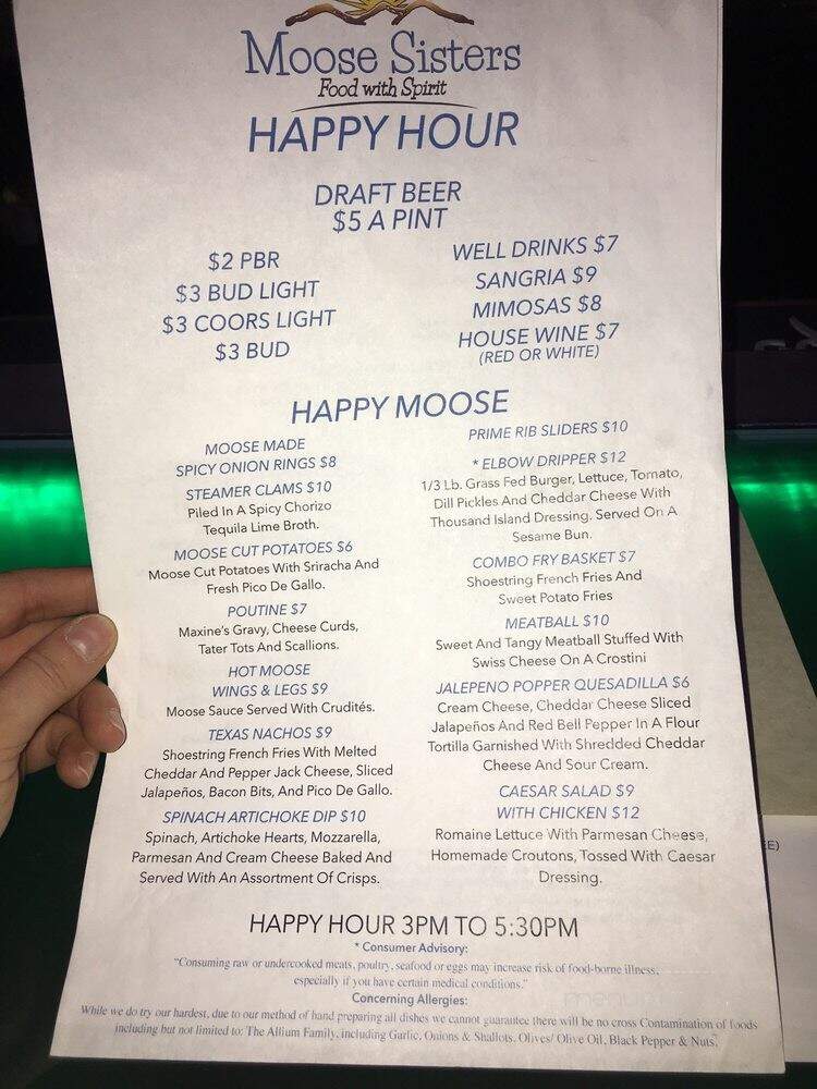 Moose Sisters - Bend, OR menu_pic