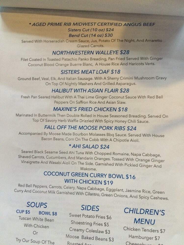 Moose Sisters - Bend, OR menu_pic
