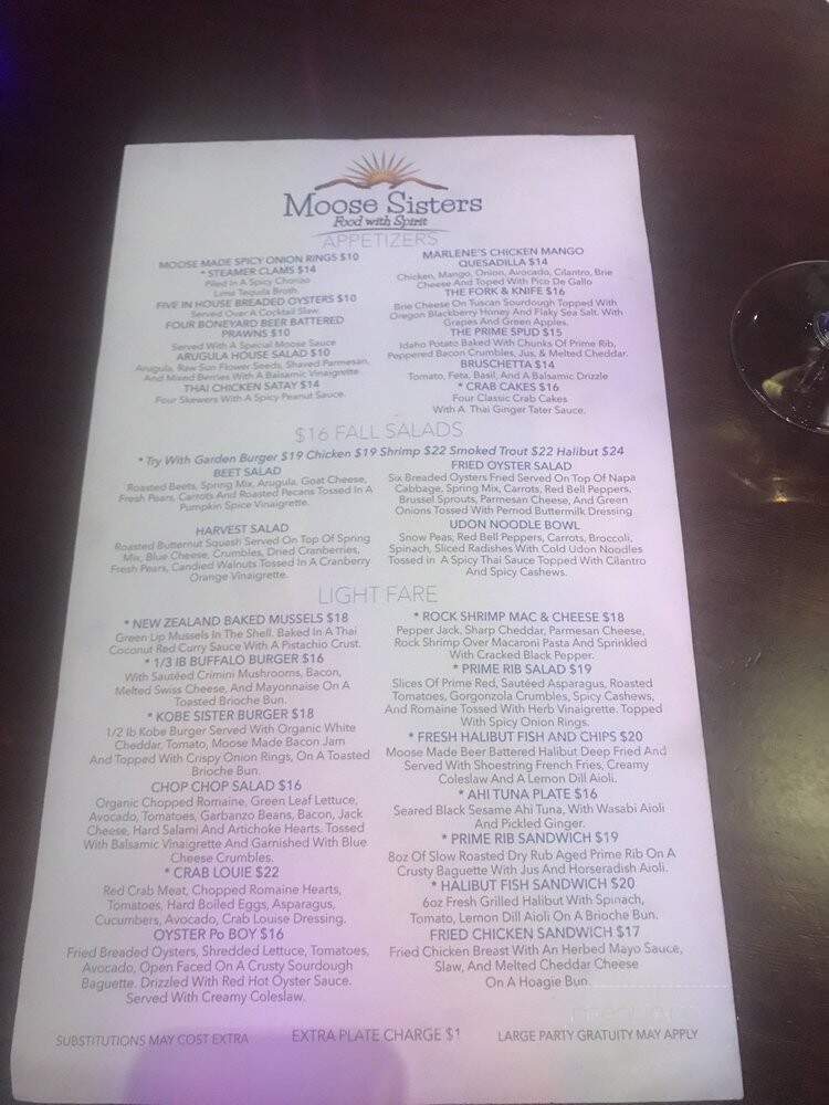 Moose Sisters - Bend, OR menu_pic