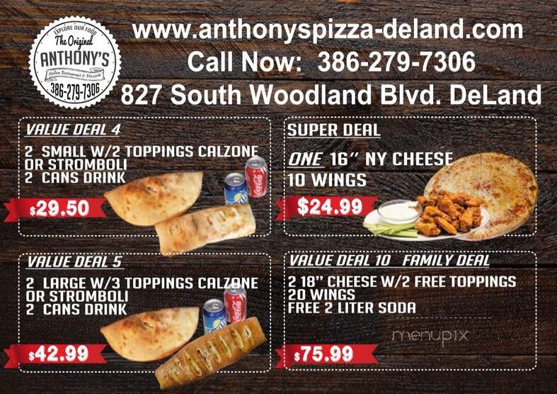 Anthony's Pizza - DeLand, FL menu_pic
