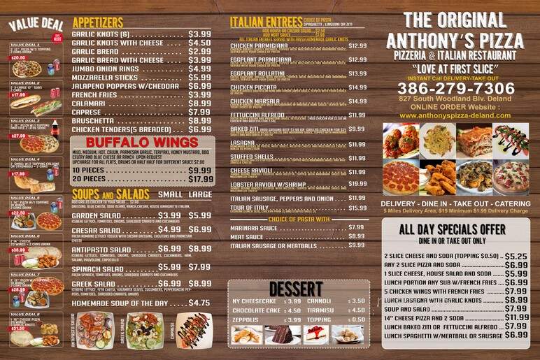 Anthony's Pizza - DeLand, FL menu_pic