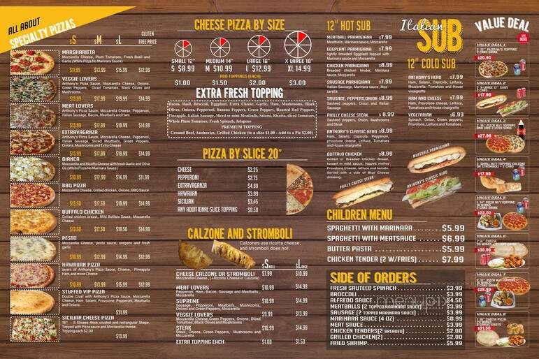 Anthony's Pizza - DeLand, FL menu_pic