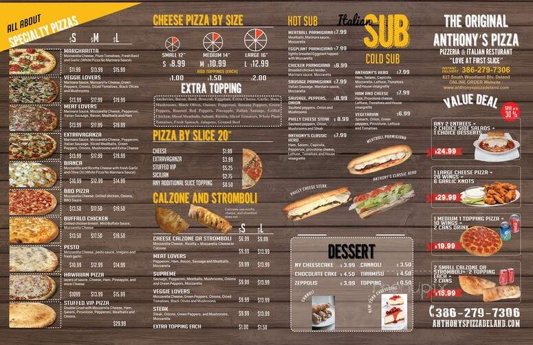 Anthony's Pizza - DeLand, FL menu_pic