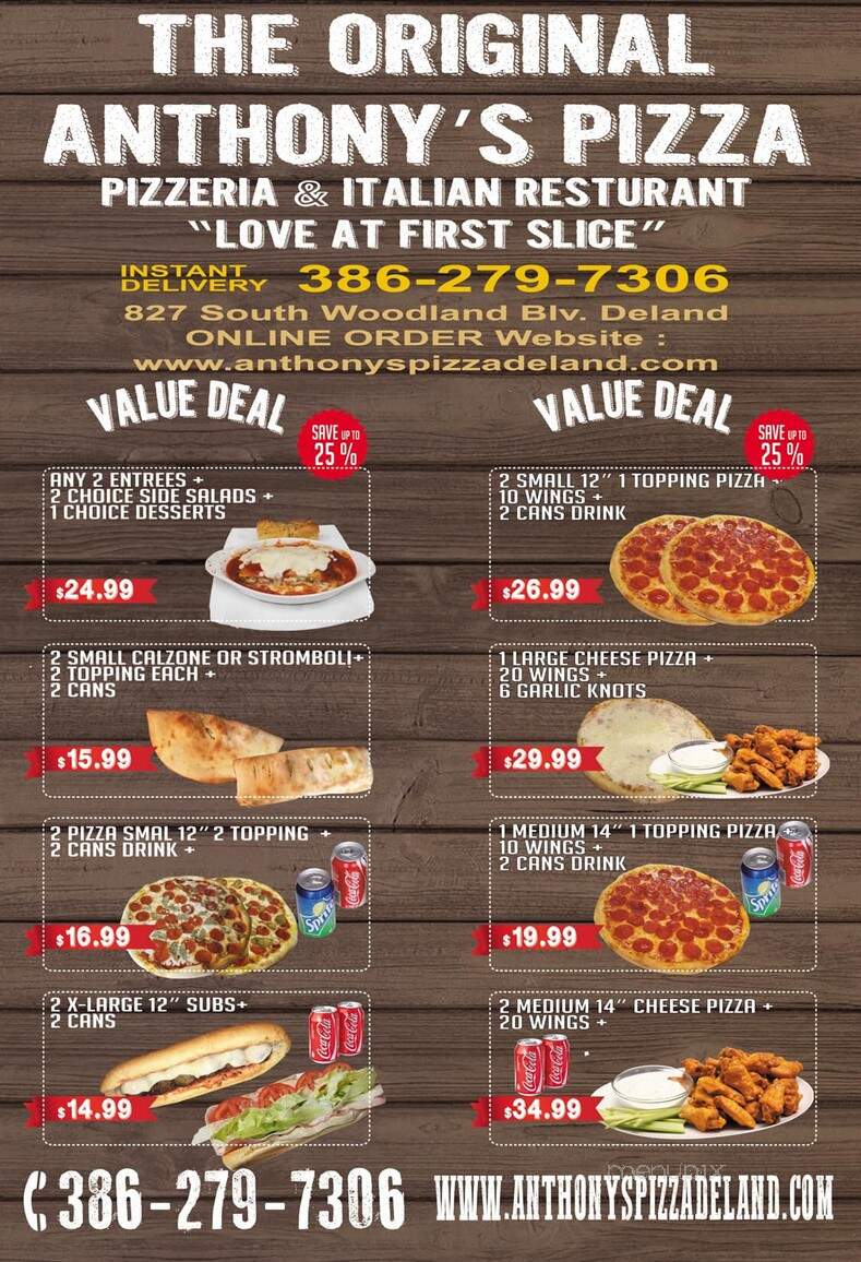 Anthony's Pizza - DeLand, FL menu_pic