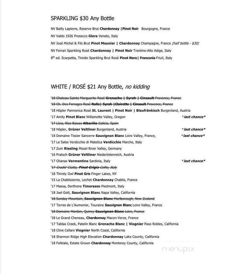 Avenue - Medfield, MA menu_pic