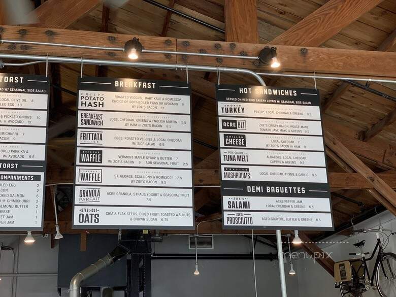 Acre Coffee - Petaluma, CA menu_pic