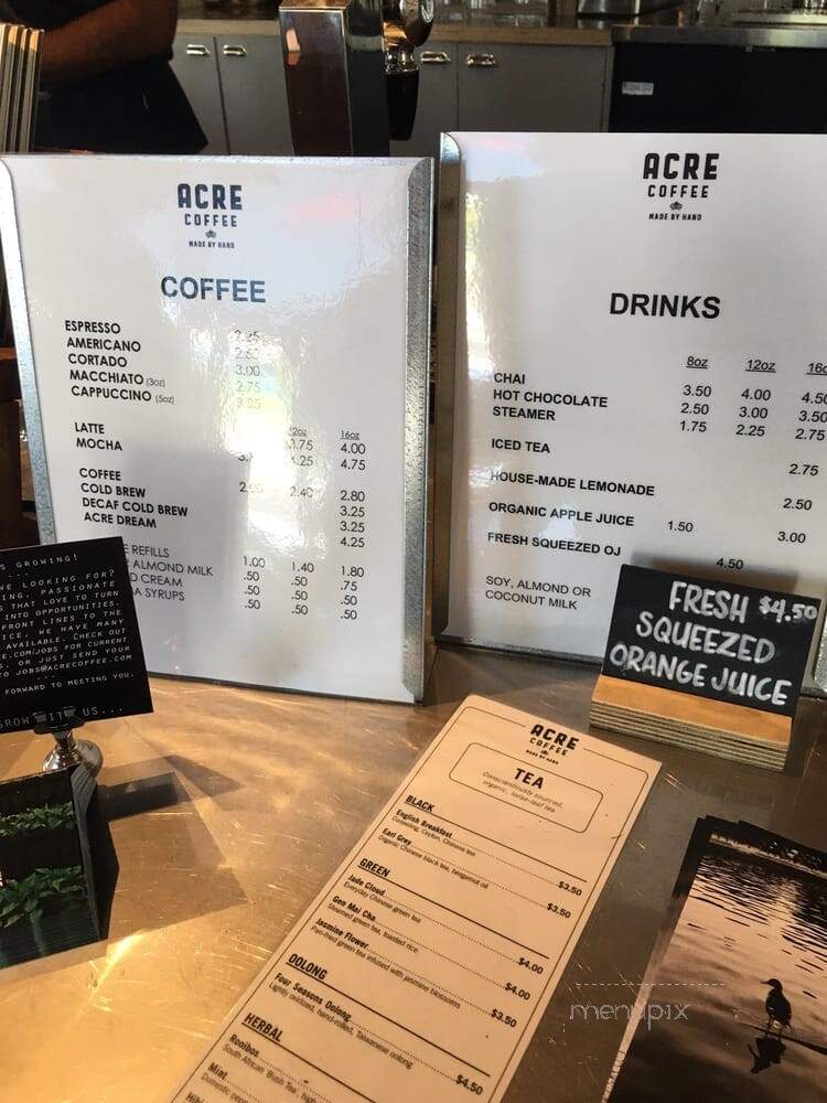 Acre Coffee - Petaluma, CA menu_pic