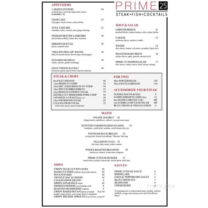 Prime 25 - Colorado Springs, CO menu_pic