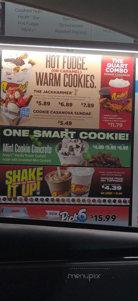 Andy's Frozen Custard - Carrollton, TX menu_pic