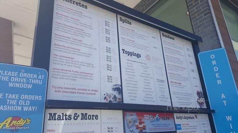Andy's Frozen Custard - Carrollton, TX menu_pic
