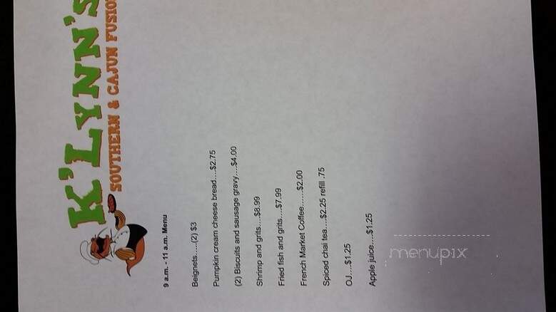 K'Lynn's Cuisine - Rio Rancho, NM menu_pic