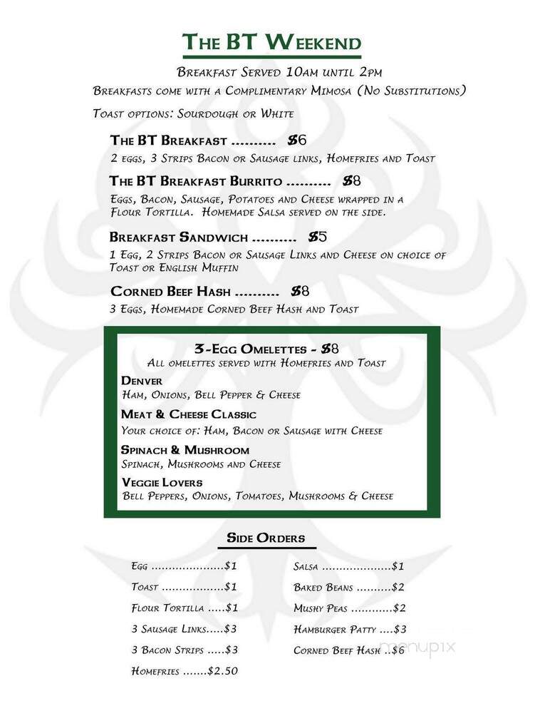 The Blackthorn Pub - Lomita, CA menu_pic