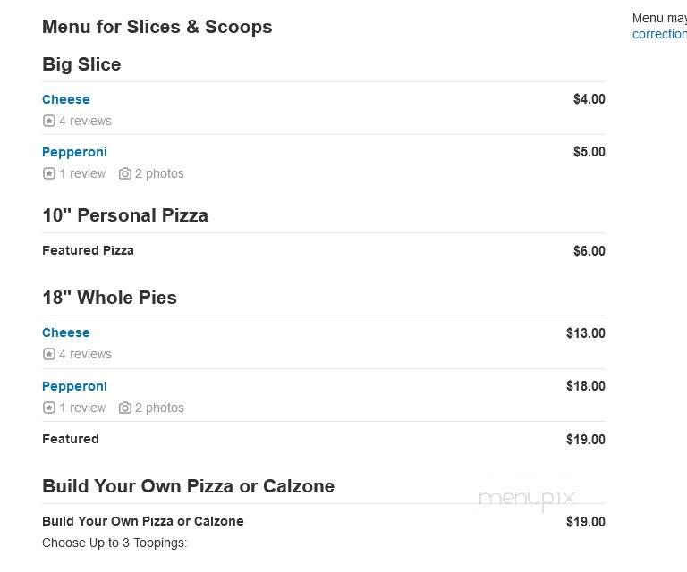 Slices And Scoops - Pahrump, NV menu_pic