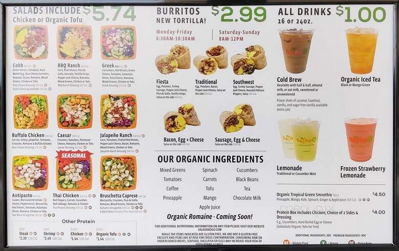 Salad and Go - Phoenix, AZ menu_pic