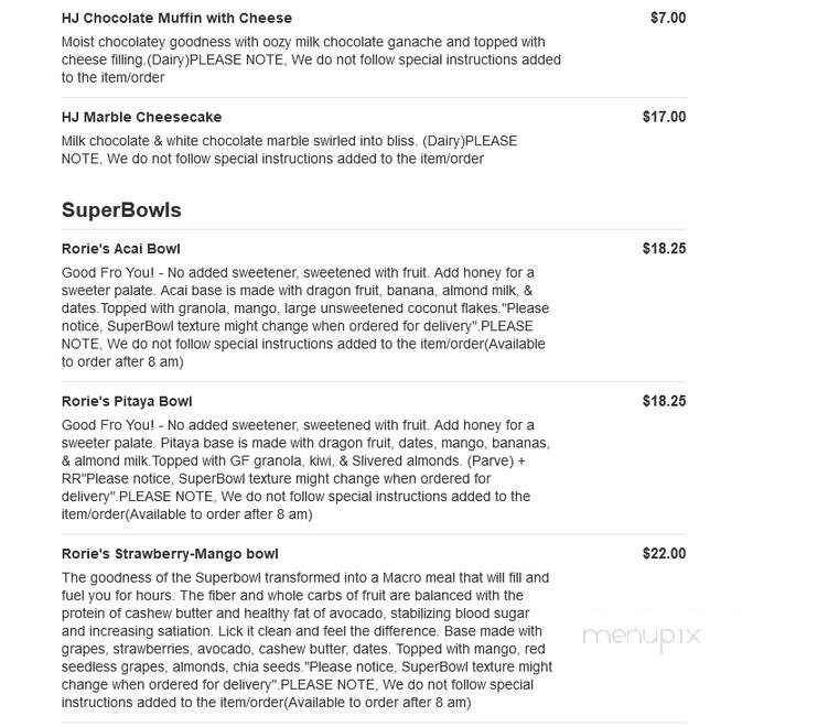 Hava Java - Monsey, NY menu_pic